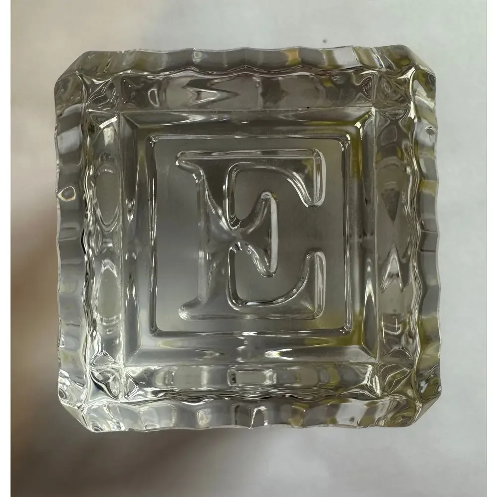 Waterford Crystal ABC Alphabet Baby Block Paperweight Signed Ireland 2